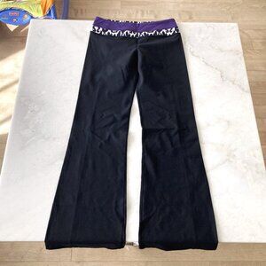 NWOT! New Lululemon Groove Pants (reversible) black flare purple & white Ikat